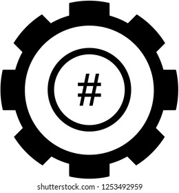 An Illustrated Icon Isolated on a Background - Circle Hash Outline