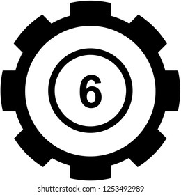 An Illustrated Icon Isolated on a Background - Circle 6 Outline