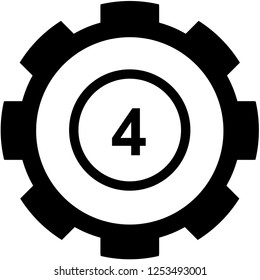 An Illustrated Icon Isolated on a Background - Circle 4 Outline
