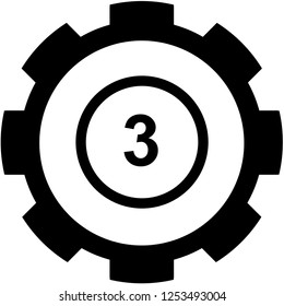 An Illustrated Icon Isolated on a Background - Circle 3 Outline