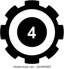 An Illustrated Icon Isolated on a Background - Circle 4 Filled