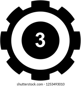 An Illustrated Icon Isolated on a Background - Circle 3 Filled