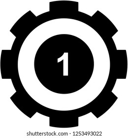An Illustrated Icon Isolated on a Background - Circle 1 Filled