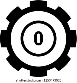 An Illustrated Icon Isolated on a Background - Circle 0 Outline