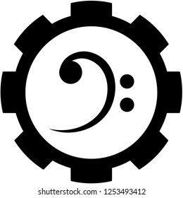 An Illustrated Icon Isolated on a Background - Bass Clef