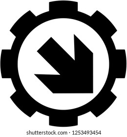 An Illustrated Icon Isolated on a Background - Arrow Down Right