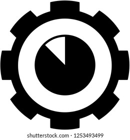 An Illustrated Icon Isolated on a Background - 87 Percent Pie Chart