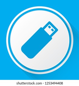 An Illustrated Icon Isolated on a Background - USB Stick