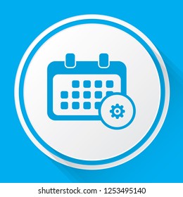 An Illustrated Icon Isolated on a Background - Rounded Calendar Configure