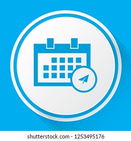 An Illustrated Icon Isolated on a Background - Square Calendar Send