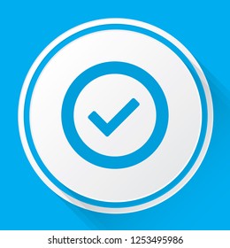 An Illustrated Icon Isolated on a Background - Round Tick
