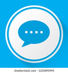 An Illustrated Icon Isolated on a Background - Round Message Bubble