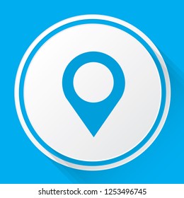An Illustrated Icon Isolated on a Background - Long Map Pointer Open