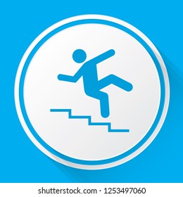 An Illustrated Icon Isolated on a Background - Danger Stairs