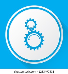 An Illustrated Icon Isolated on a Background - Counter Rotating Cogs