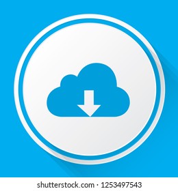 An Illustrated Icon Isolated on a Background - Cloud Download