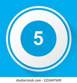 An Illustrated Icon Isolated on a Background - Circle 5 Filled