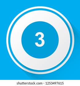 An Illustrated Icon Isolated on a Background - Circle 3 Filled