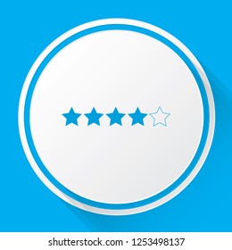 An Illustrated Icon Isolated on a Background - 4 Star Rating