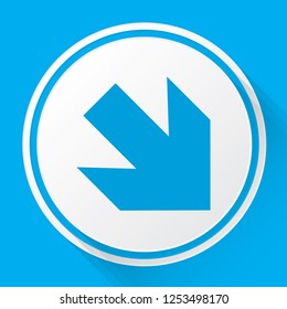 An Illustrated Icon Isolated on a Background - Arrow Down Right