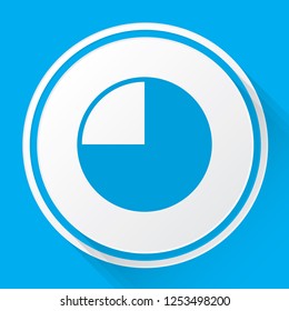 An Illustrated Icon Isolated on a Background - 75 Percent Pie Chart