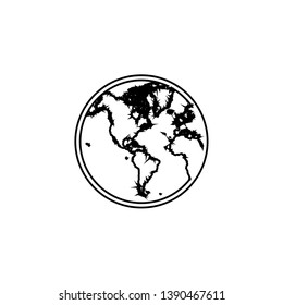 An Illustrated Icon Isolated on a Background - World North America  South America