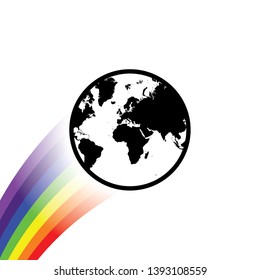 An Illustrated Icon Isolated on a Background - World North America South America Europe Asia