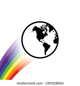 An Illustrated Icon Isolated on a Background - World North America South America