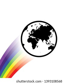 An Illustrated Icon Isolated on a Background - World Europe Asia Oceania