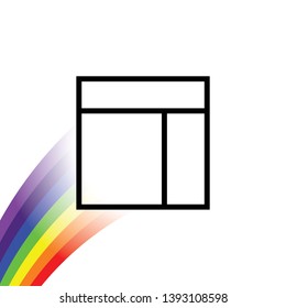 An Illustrated Icon Isolated on a Background - Web Wireframe Split Top and Left