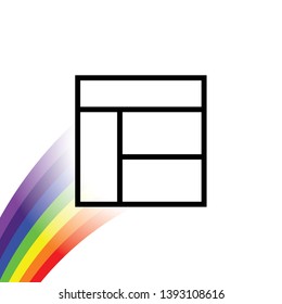 An Illustrated Icon Isolated on a Background - Web Wireframe 4 Way Split