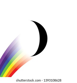 An Illustrated Icon Isolated on a Background - Waxing Crescent Moon