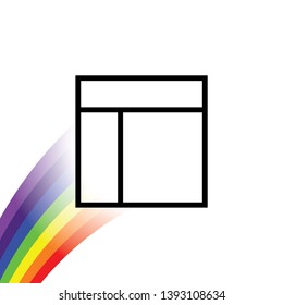 An Illustrated Icon Isolated on a Background - Web Wireframe Split Top Left