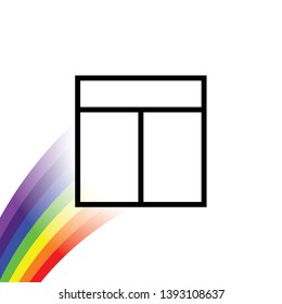 An Illustrated Icon Isolated on a Background - Web Wireframe 3 Way Split Header