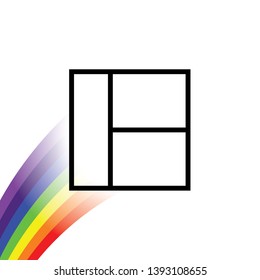 An Illustrated Icon Isolated on a Background - Web Wireframe 3 Way Split