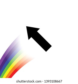 An Illustrated Icon Isolated on a Background - Upper Left Arrow