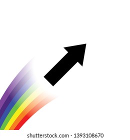 An Illustrated Icon Isolated on a Background - Upper Right Arrow