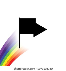 An Illustrated Icon Isolated on a Background - Triangular Flag Waving