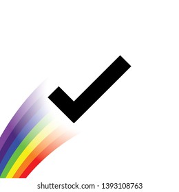 An Illustrated Icon Isolated on a Background - Tick Success