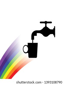 An Illustrated Icon Isolated on a Background - Tap Water and Mug