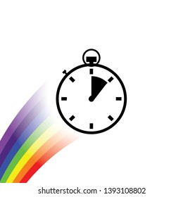 An Illustrated Icon Isolated on a Background - Stopwatch 1 Eighth Complete