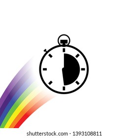 An Illustrated Icon Isolated on a Background - Stopwatch Half Complete