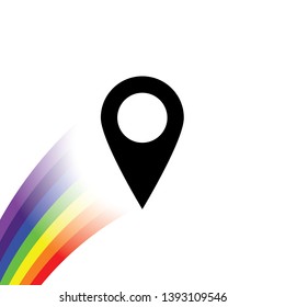 An Illustrated Icon Isolated on a Background - Rounded Map Pointer