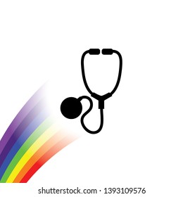 An Illustrated Icon Isolated on a Background - Stethoscope