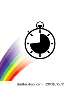 An Illustrated Icon Isolated on a Background - Stopwatch 3 Quarters Complete