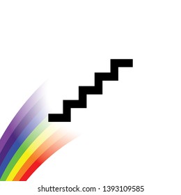 An Illustrated Icon Isolated on a Background - Stairs