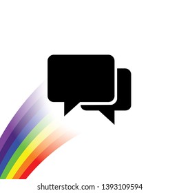 An Illustrated Icon Isolated on a Background - Square Message Bubbles