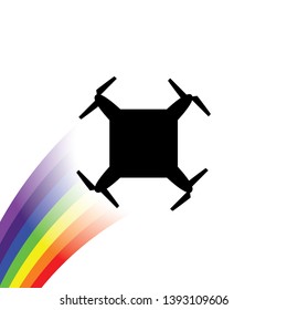 An Illustrated Icon Isolated on a Background - Square Drone