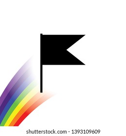 An Illustrated Icon Isolated on a Background - Square Cut Out Flag