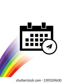 An Illustrated Icon Isolated on a Background - Square Calendar Send